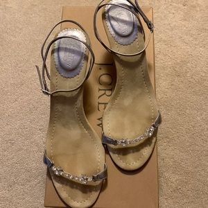 J.Crew Kitten Heel Crystal Sandals